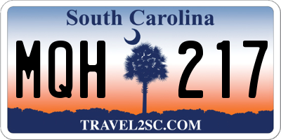 SC license plate MQH217