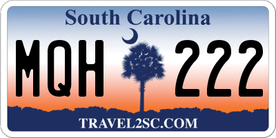 SC license plate MQH222