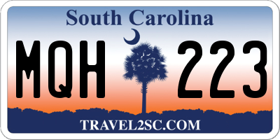 SC license plate MQH223