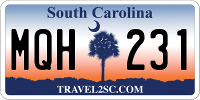 SC license plate MQH231
