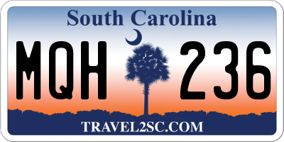 SC license plate MQH236