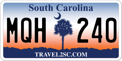 SC license plate MQH240