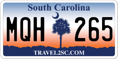 SC license plate MQH265