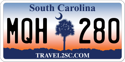SC license plate MQH280