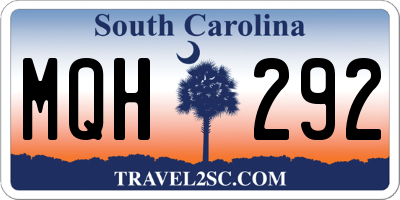SC license plate MQH292