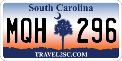 SC license plate MQH296