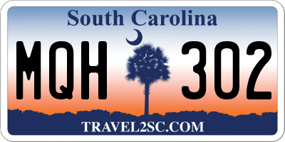 SC license plate MQH302
