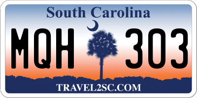 SC license plate MQH303
