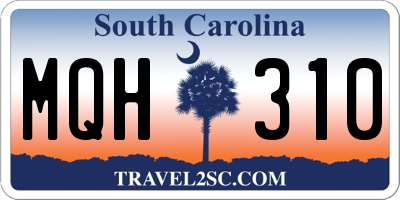 SC license plate MQH310