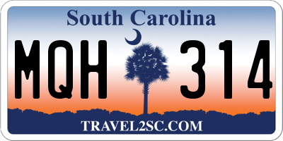 SC license plate MQH314