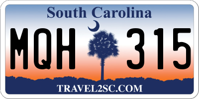 SC license plate MQH315