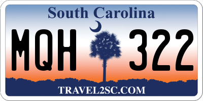 SC license plate MQH322