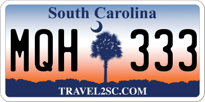 SC license plate MQH333