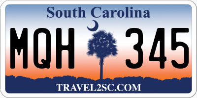 SC license plate MQH345