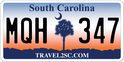 SC license plate MQH347