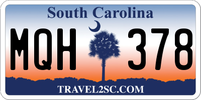 SC license plate MQH378