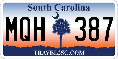 SC license plate MQH387