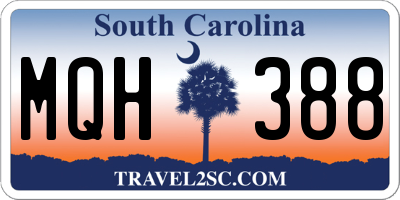SC license plate MQH388