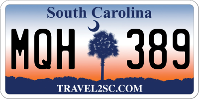SC license plate MQH389