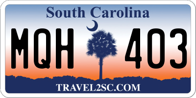 SC license plate MQH403