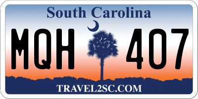 SC license plate MQH407