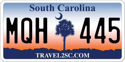 SC license plate MQH445