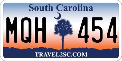 SC license plate MQH454