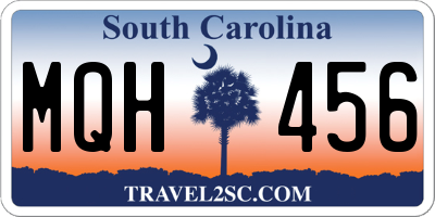 SC license plate MQH456