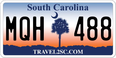 SC license plate MQH488