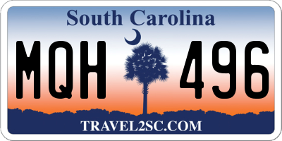 SC license plate MQH496