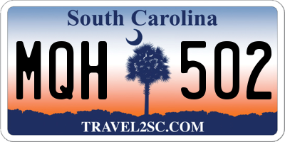 SC license plate MQH502