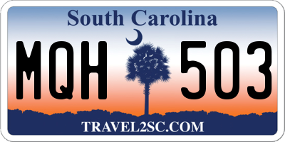 SC license plate MQH503