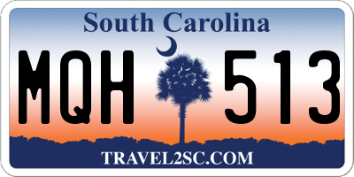 SC license plate MQH513