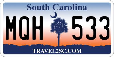 SC license plate MQH533