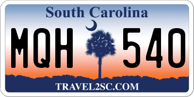 SC license plate MQH540