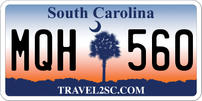 SC license plate MQH560
