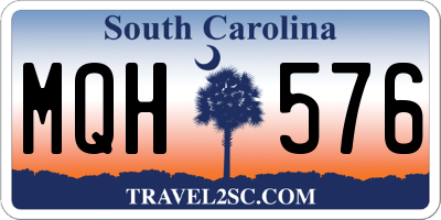 SC license plate MQH576