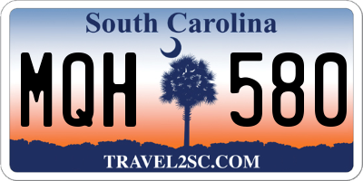 SC license plate MQH580