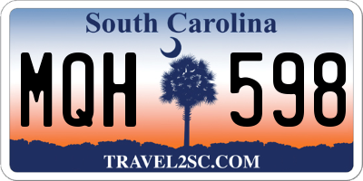 SC license plate MQH598