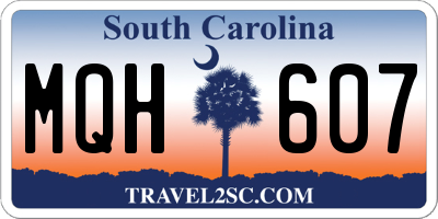 SC license plate MQH607