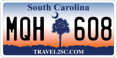 SC license plate MQH608