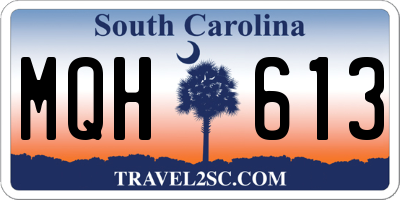 SC license plate MQH613