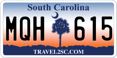 SC license plate MQH615