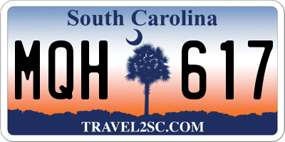 SC license plate MQH617