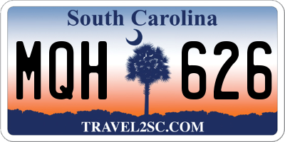 SC license plate MQH626
