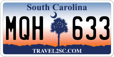 SC license plate MQH633