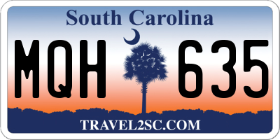 SC license plate MQH635