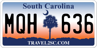 SC license plate MQH636