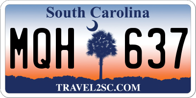 SC license plate MQH637