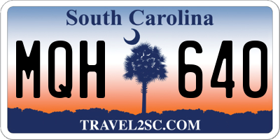 SC license plate MQH640